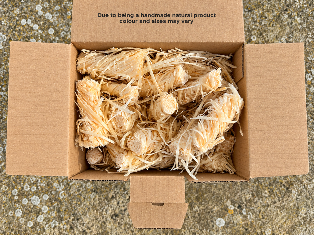 Natural Wood Wool Firelighters - Box of 50